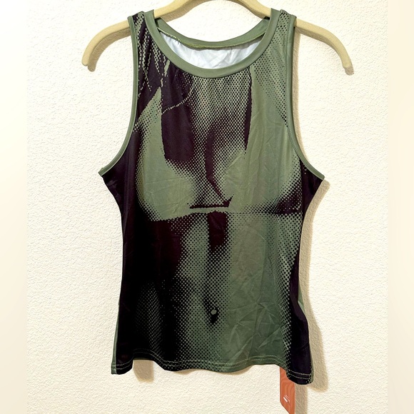 NWT SHEIN Tank Top Olive Bikini Body Heat Map Print - Picture 3 of 9